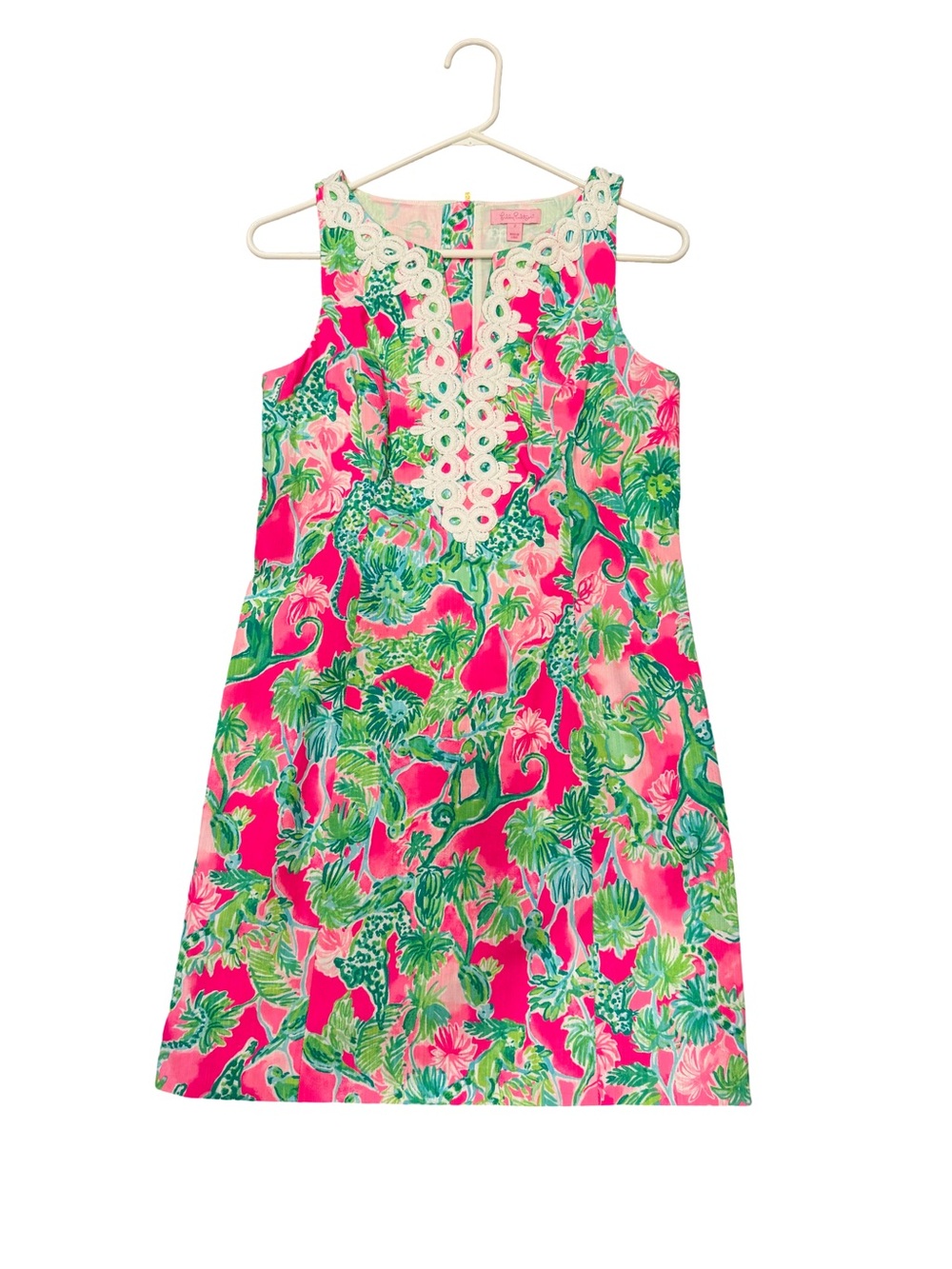 Lilly Pulitzer Pink Green Floral Embroidered Dress